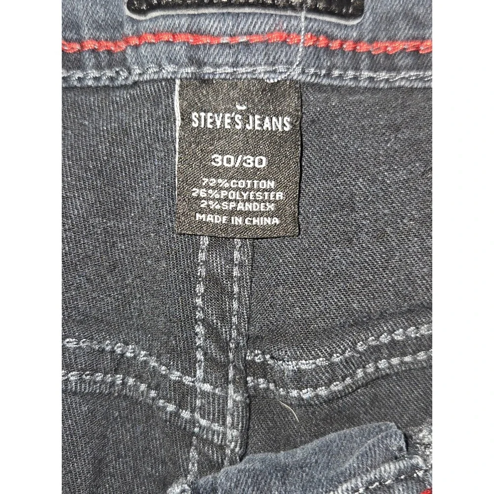 Steve's Jeans Men's 30x30 Dark Wash Stretch Denim Straight Leg Cotton Blend Pant